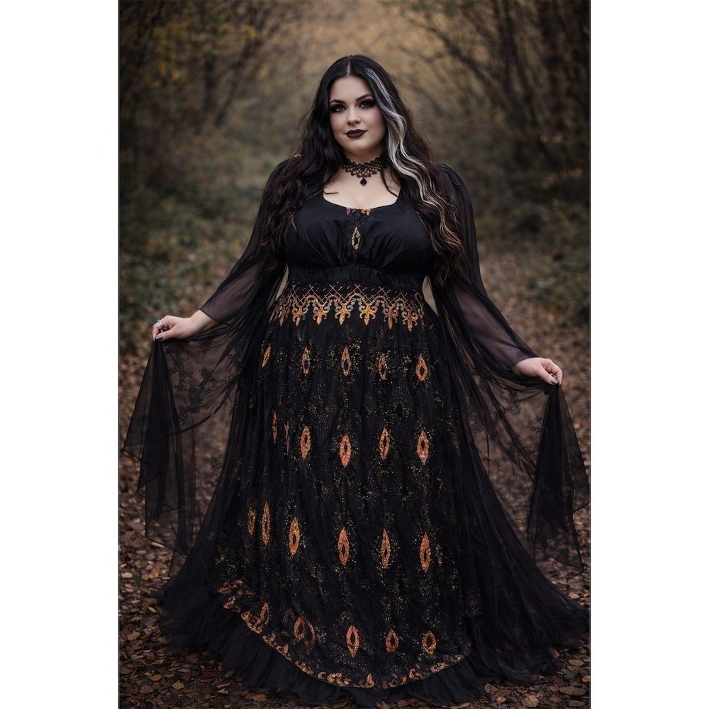 Giffniseti Dress Gown 3X Floor Length Maxi witchy castlecore sequin Whimsygoth